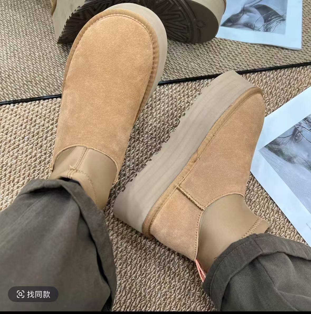 迪普靴【厚底5cm】羊皮毛一体雪地靴时尚防滑冬季加厚加绒保暖厚底