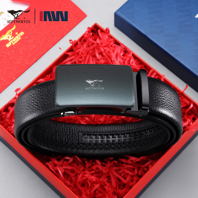 七匹狼真皮男士2025新款时尚牛皮裤带腰带男送男友爸爸生日送礼盒