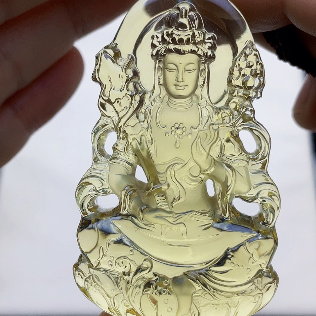 S***z颈饰未镶嵌水晶黄水晶大师精雕虚空藏吊坠