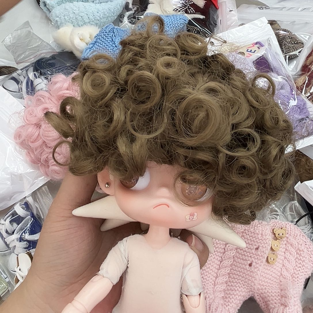 棕色卷卷假发新款