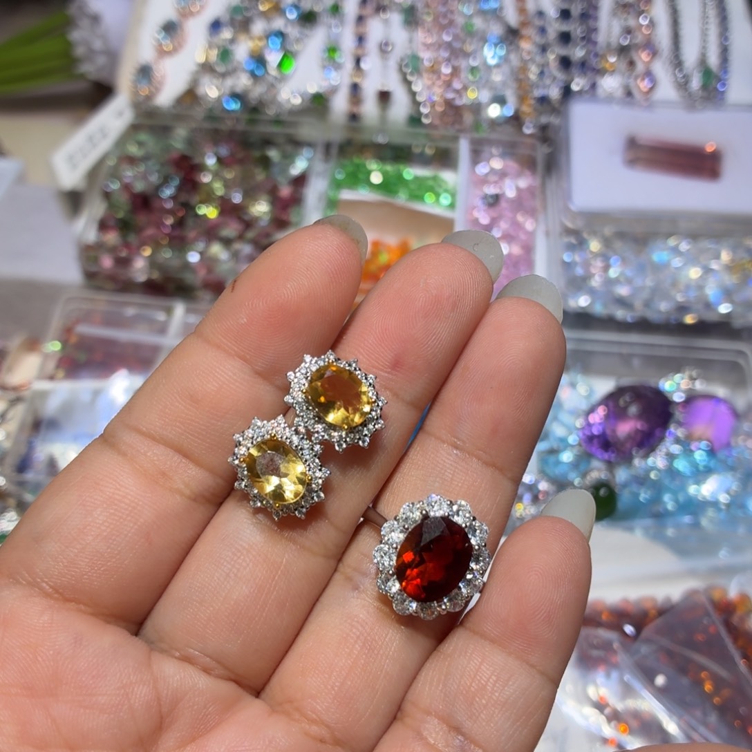 银S925镶嵌黄晶戒指