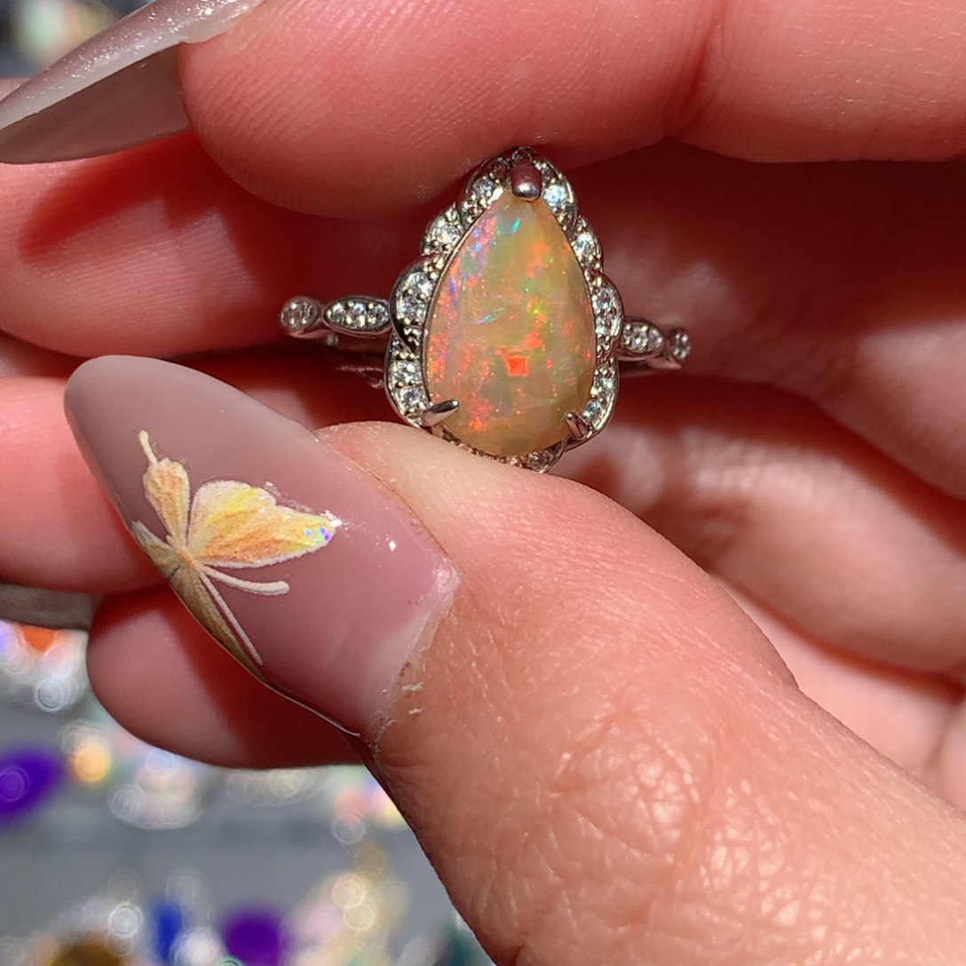 欧泊欧泊戒指y银S925镶嵌