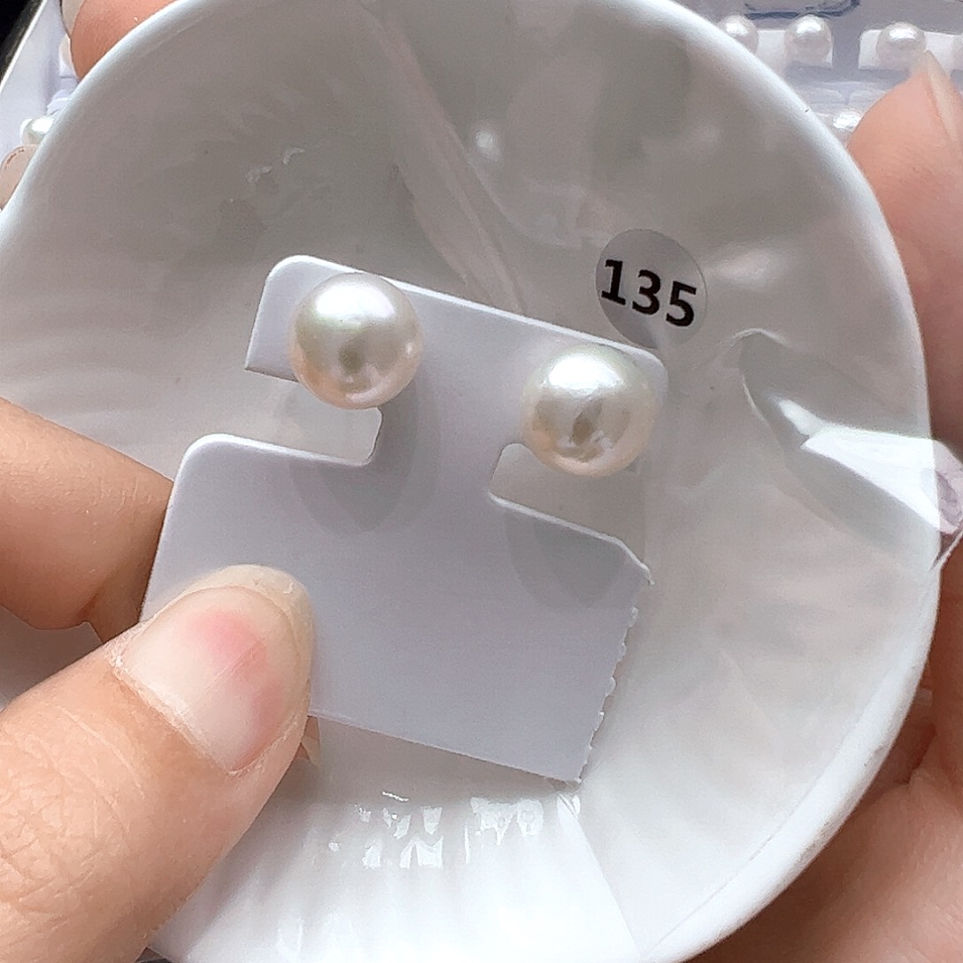银S925镶嵌淡水珍珠耳饰