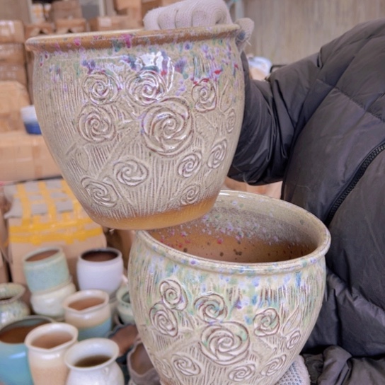 紫砂花盆高18口20————-