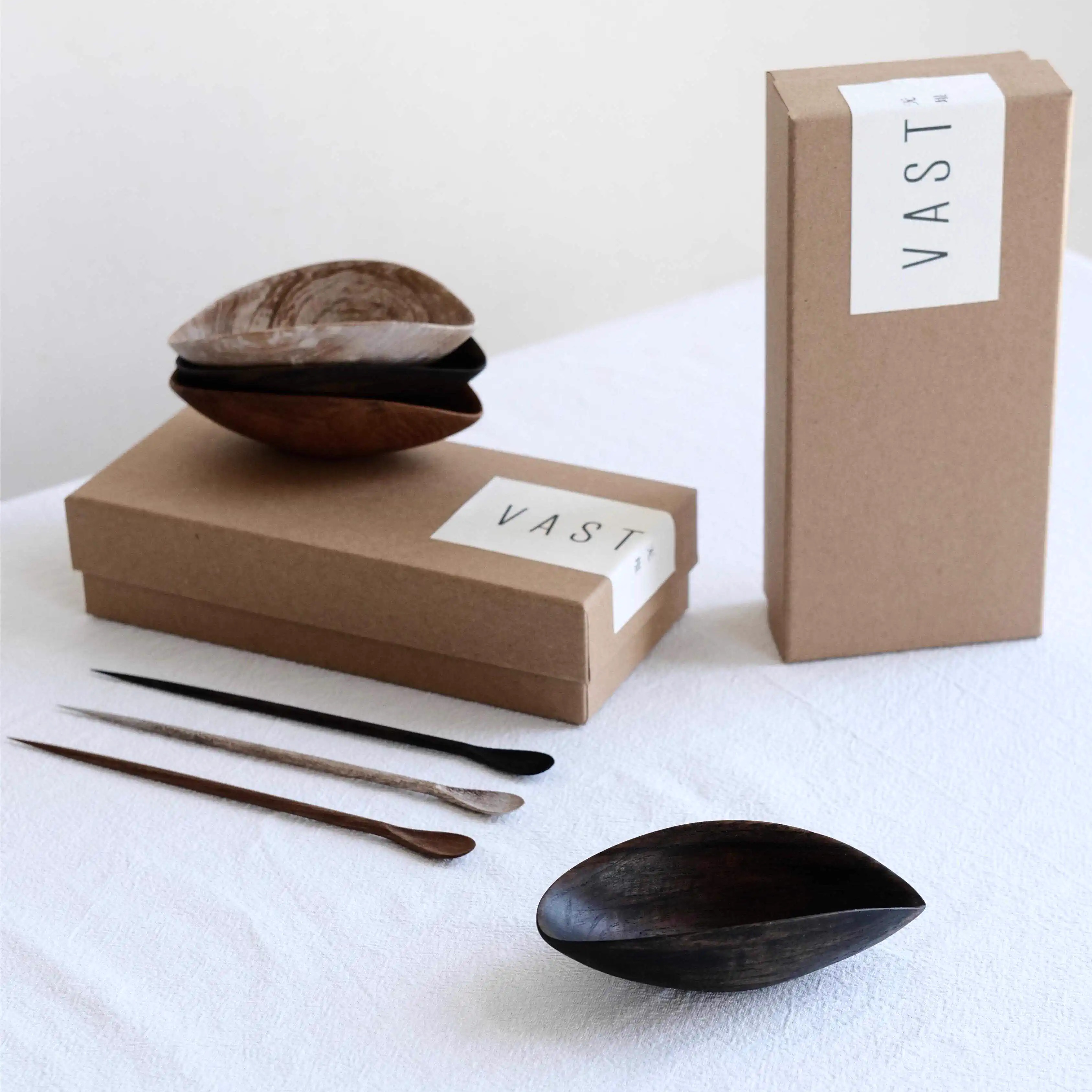 VAST无垠器皿|缅甸柚木手工茶则茶具茶匙精致家用茶道茶玩配件