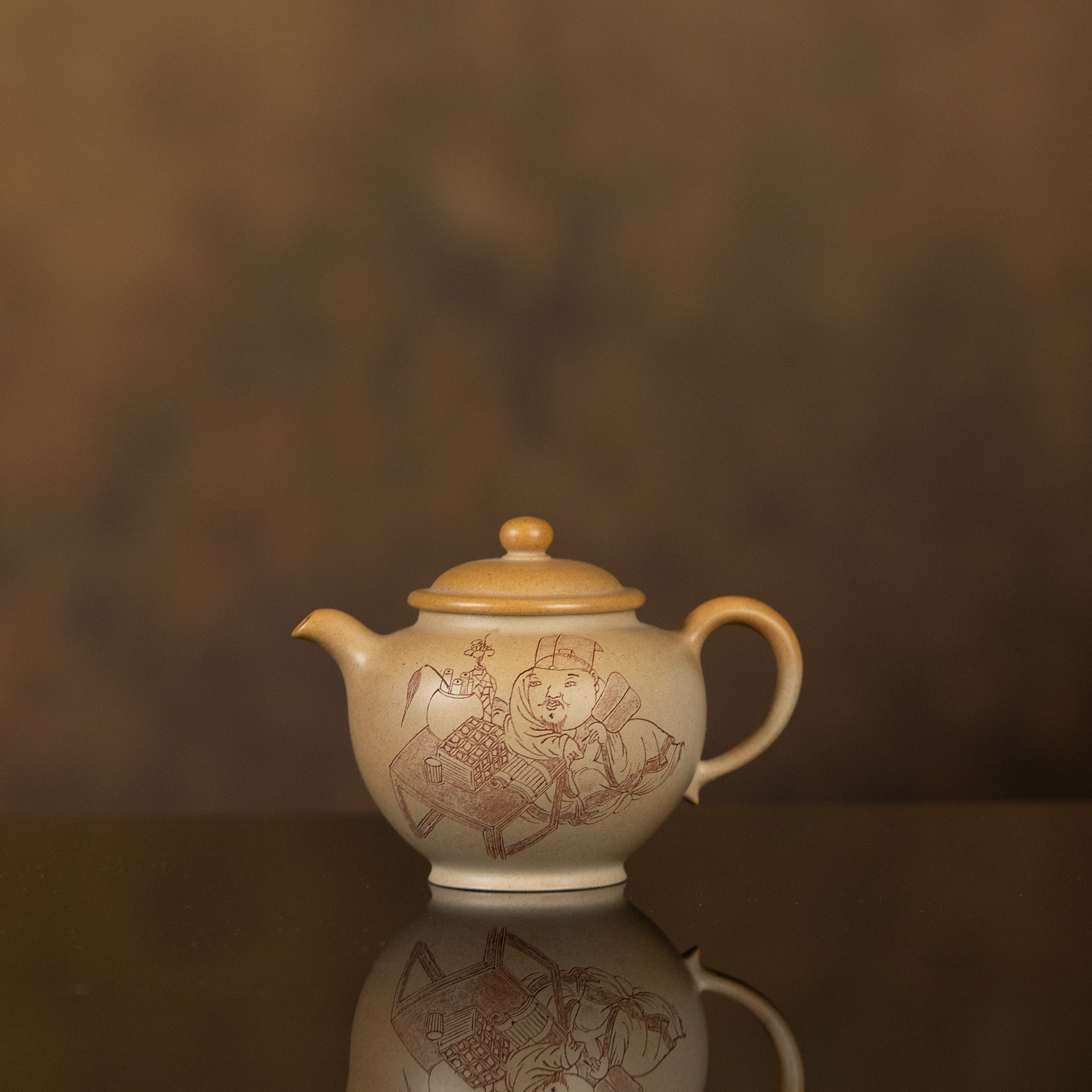 【利贞l自在】原矿绿泥柴烧 约170cc 手工制作 紫砂壶 茶具JS