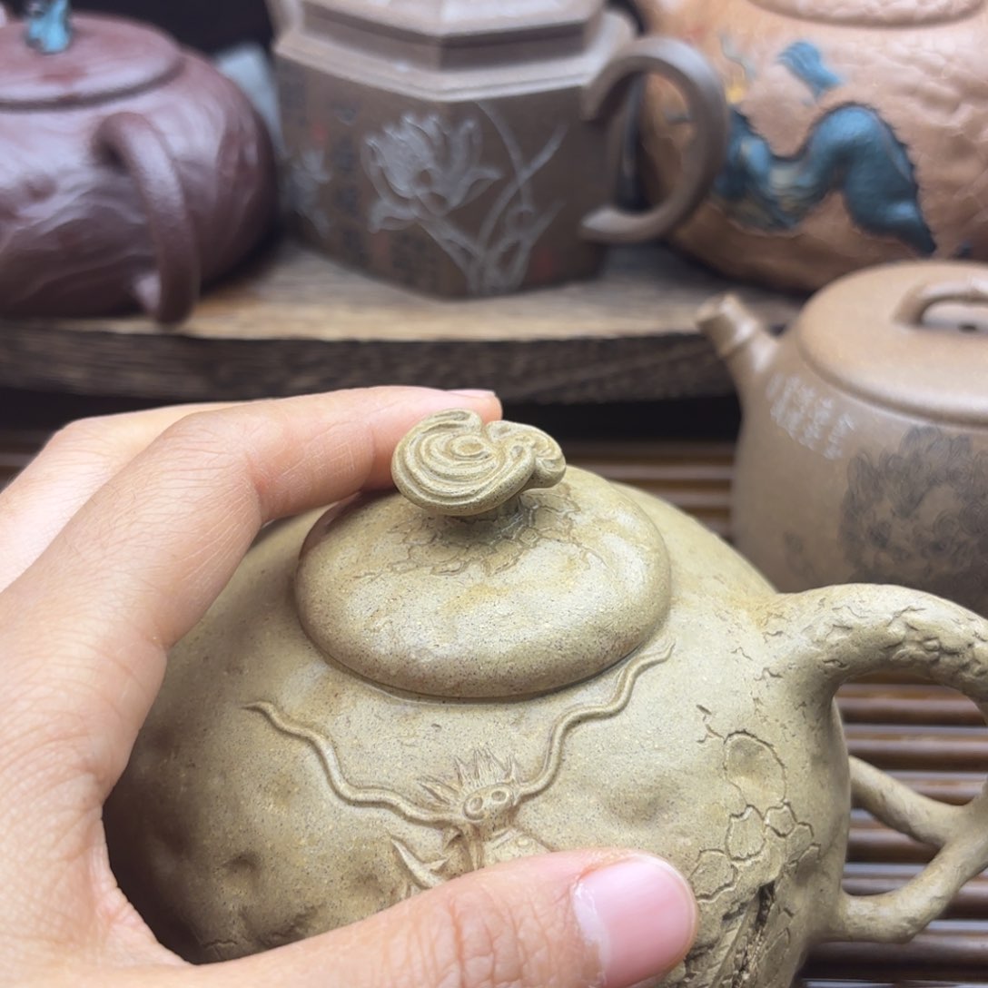 茶壶紫砂用****9龙供春黄段250c c