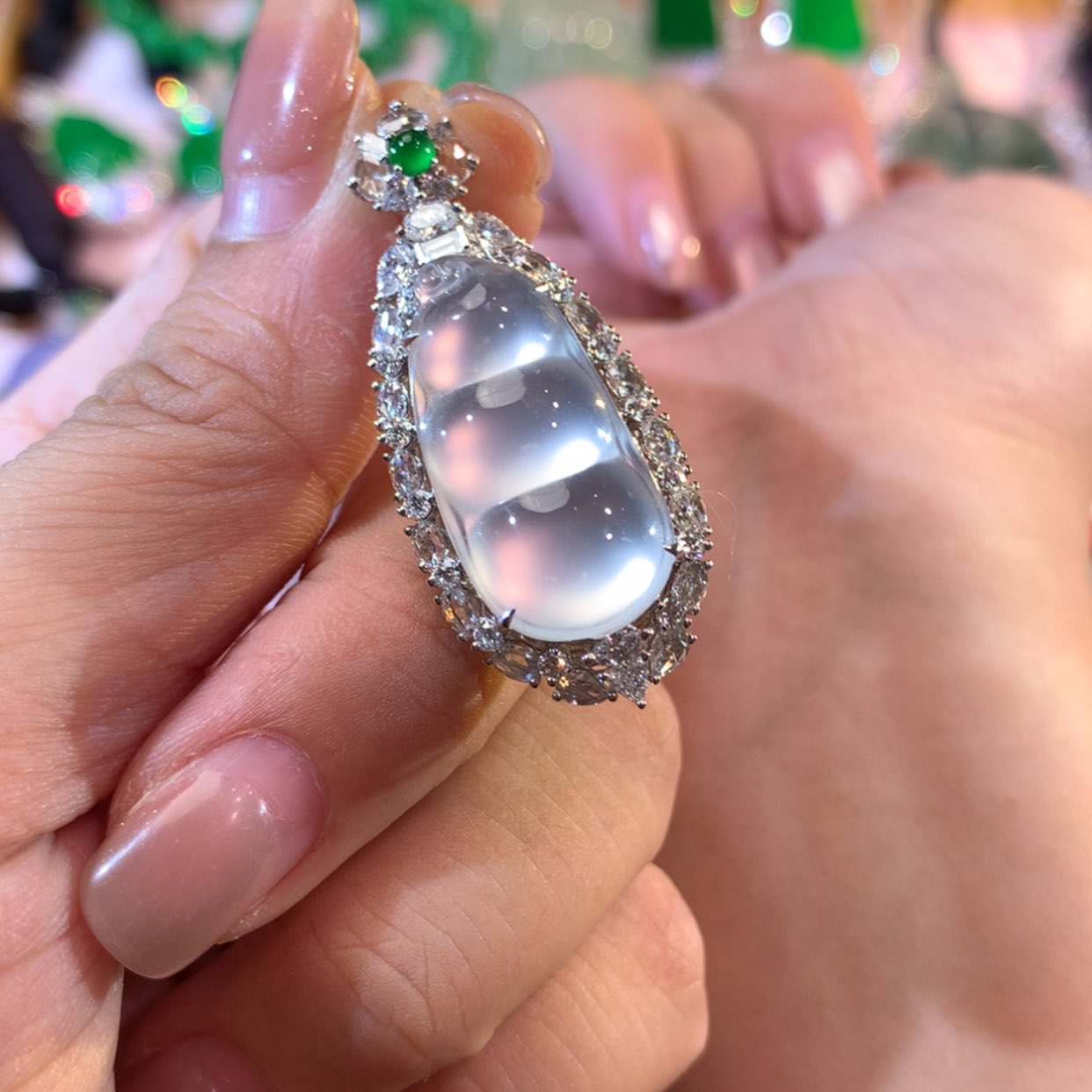 【闪购商品】翡翠18K金镶嵌颈饰天然a货缅甸翡翠