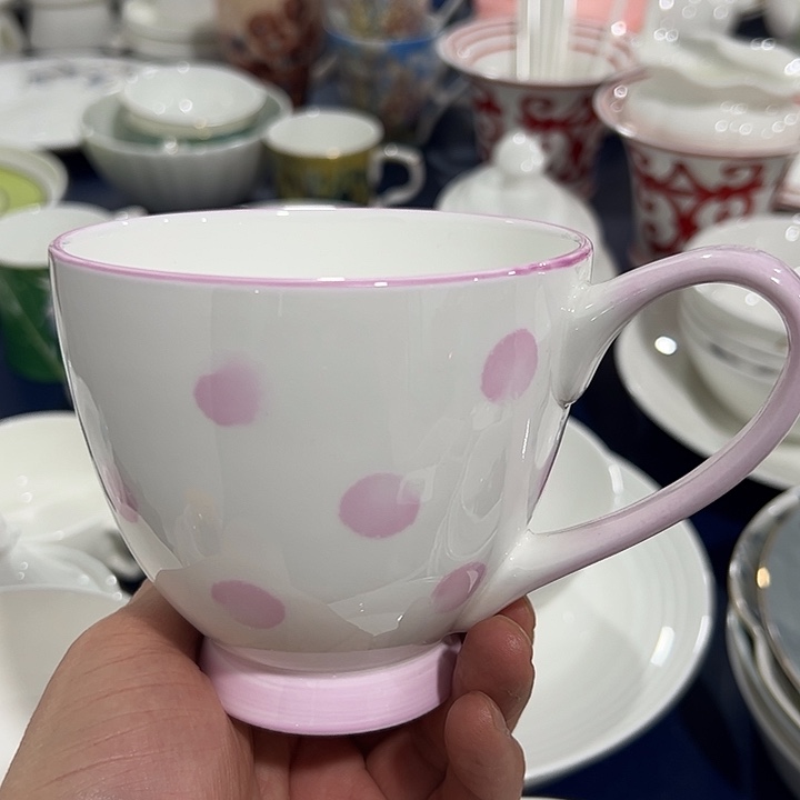 碗微瑕骨瓷红色早餐杯1只装