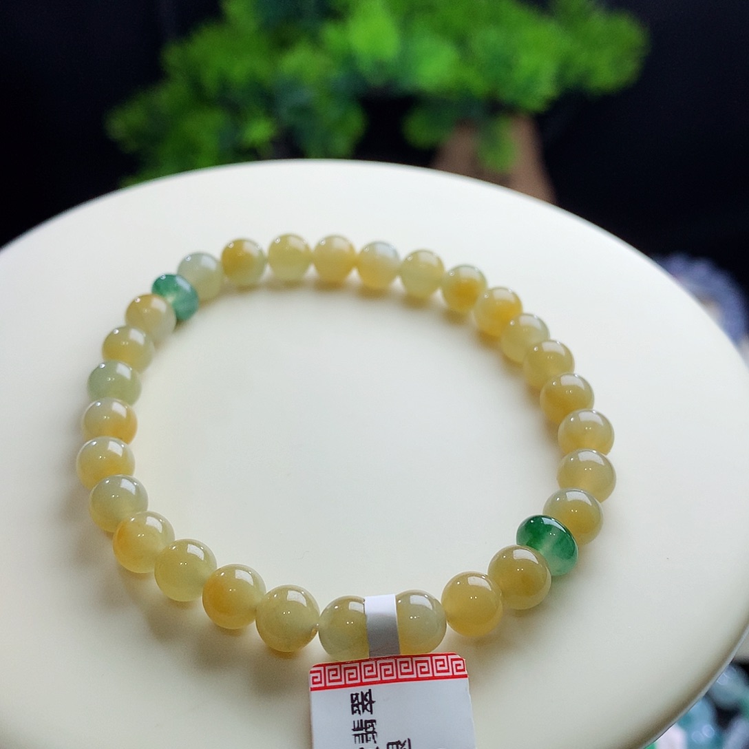 未镶嵌手串翡翠卡6.5mm 