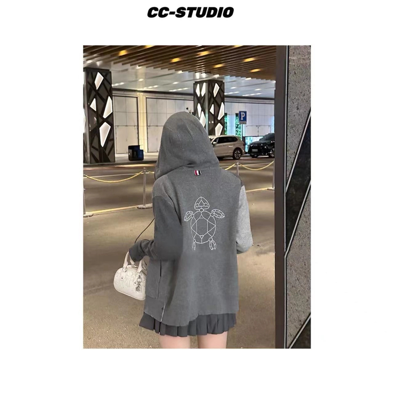 CC【金钱龟帽衫】时尚秋冬高级休闲开衫帽衫长袖毛衣