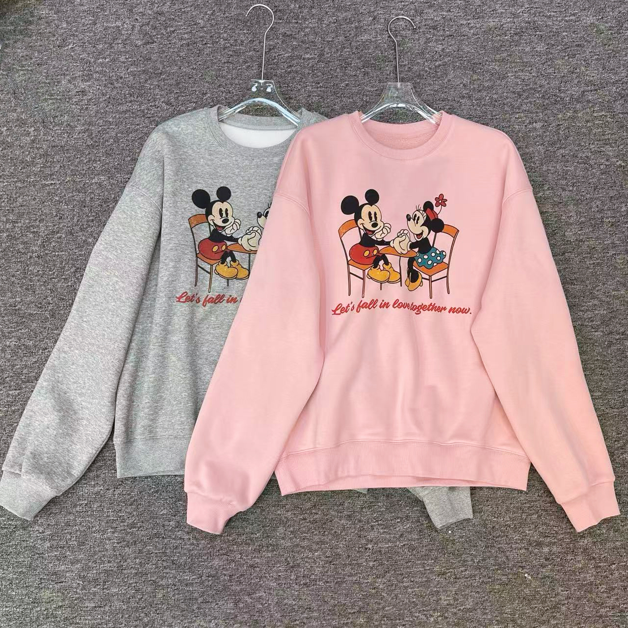 韩系卡通小老鼠印花加绒百搭休闲卫衣