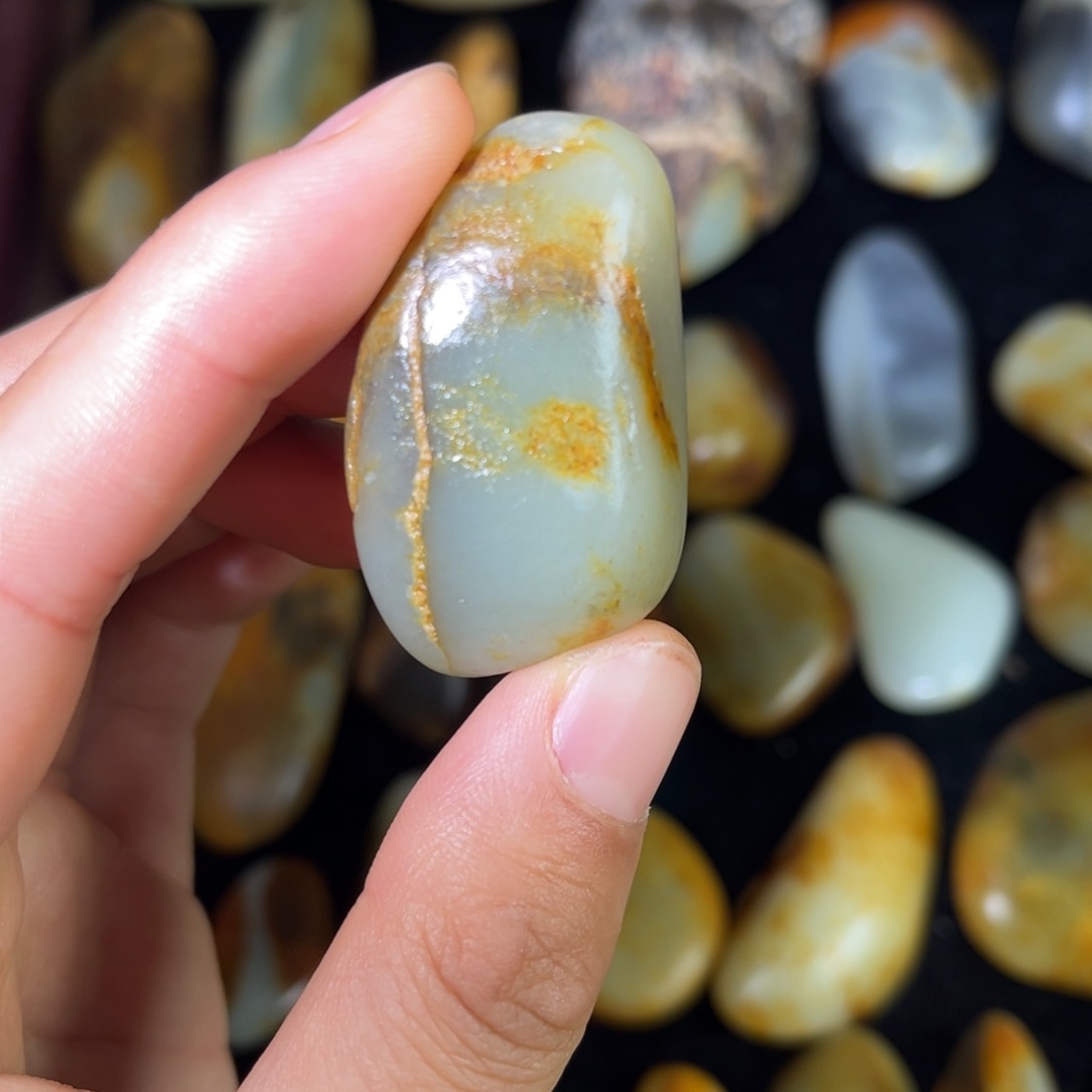 和田玉未镶嵌耳饰29g