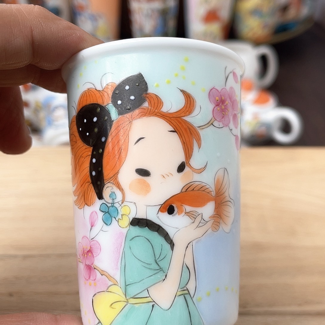 冰种素烧手绘主人杯