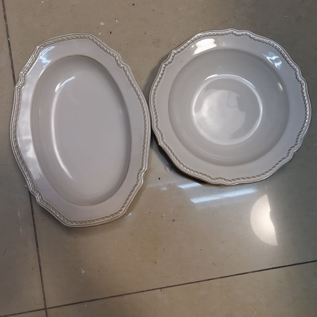 瓷片微瑕麻花辫椭圆一个  草帽深一个