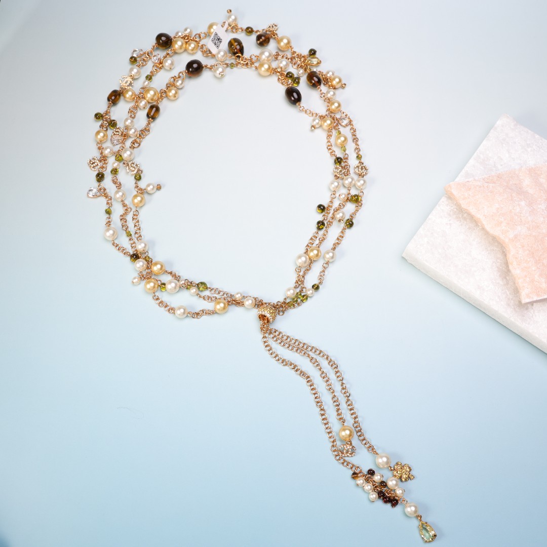 95新 Chanel/香奈儿 香奈儿焦糖珍珠项链lz601004