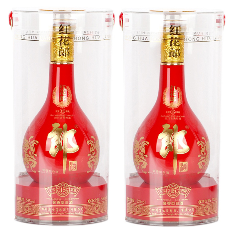 郎酒红花郎15年酱香型白酒53度500ml*2瓶