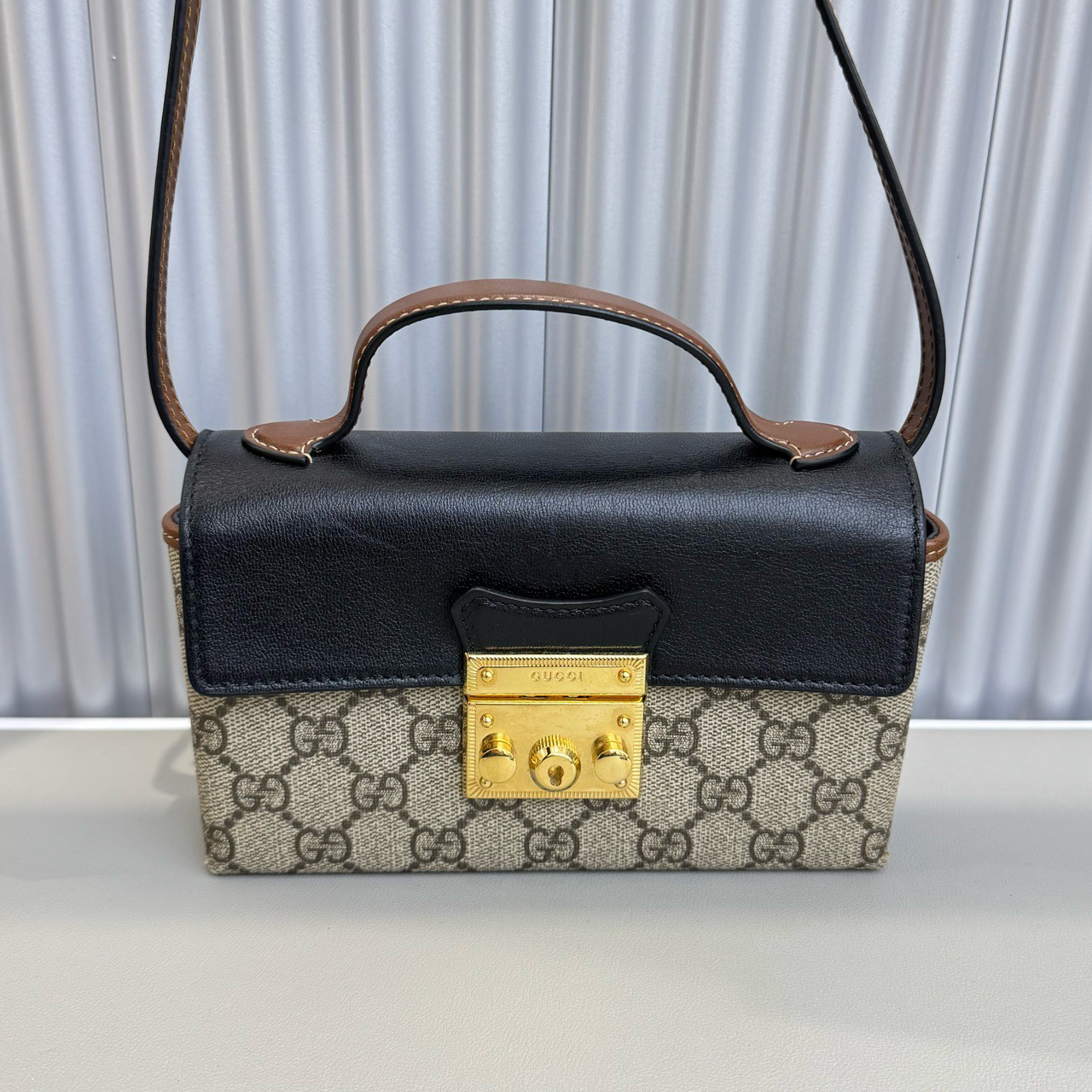 95新 GUCCI/古驰 悦奢/padlock/mini/手柄/月光宝盒/单肩/斜挎包