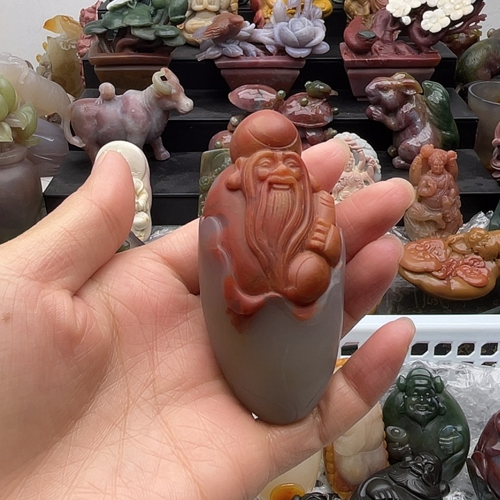 石英质玉未镶嵌手把件
