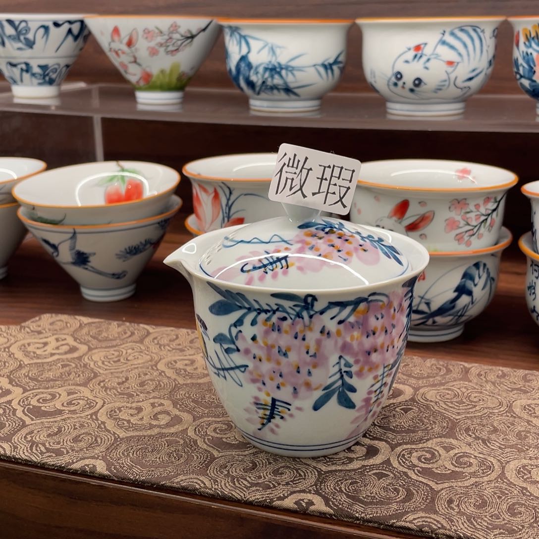 微瑕釉下彩纯手绘