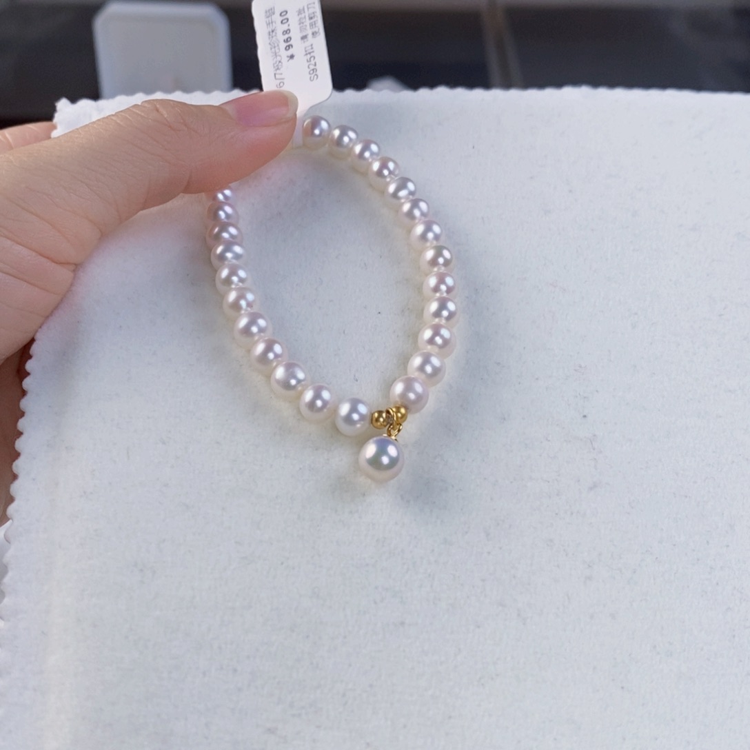 淡水珍珠手绳银S925镶嵌