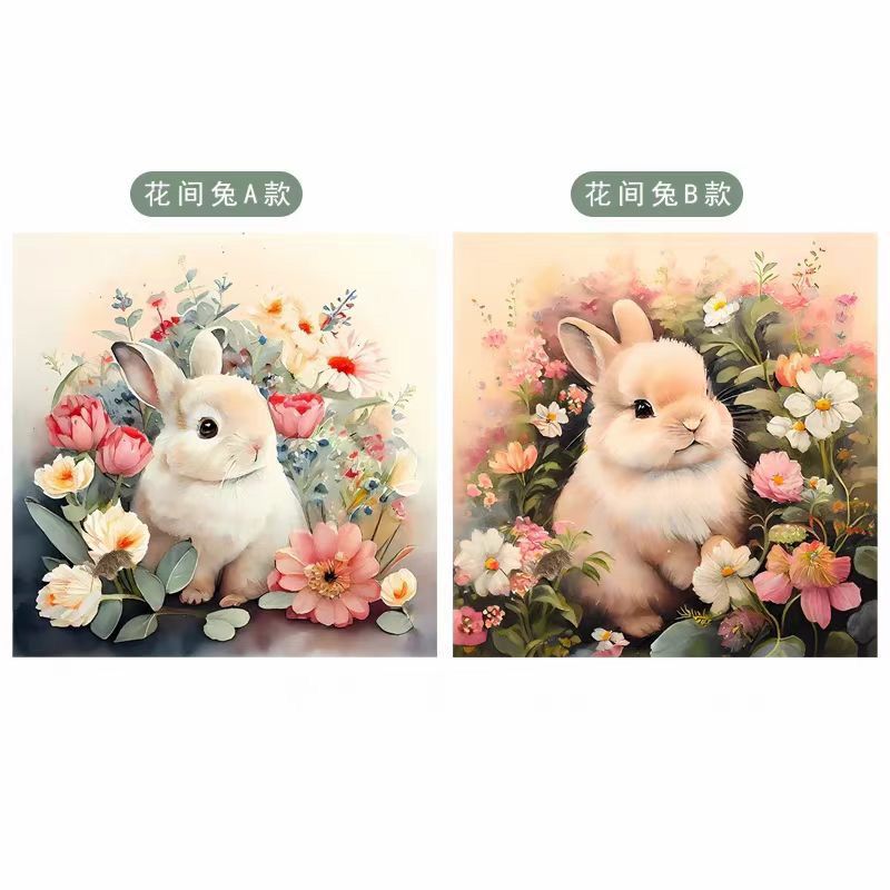 花间兔十字绣新款线绣客厅走廊可爱兔子儿童房手工自己绣刺绣简单
