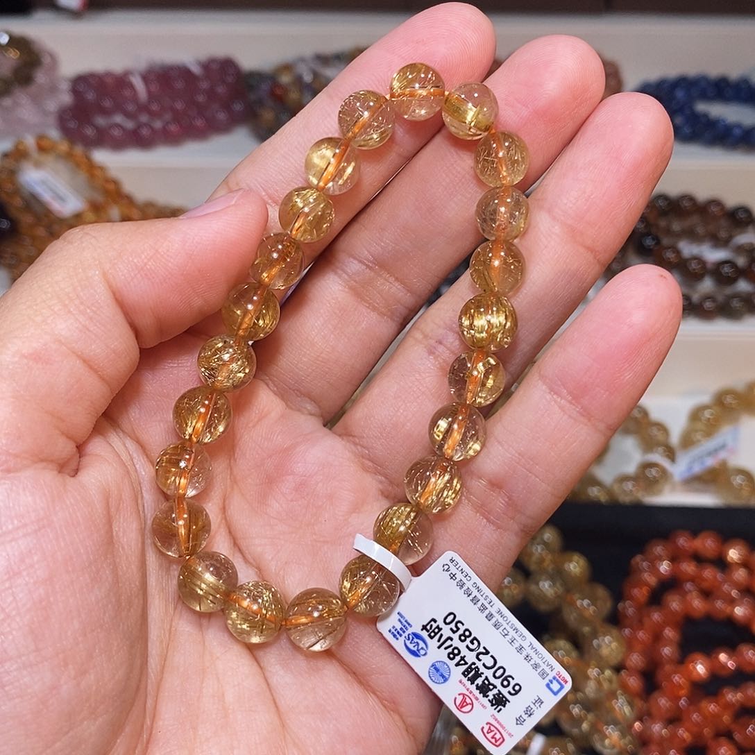 冻***七水晶手串未镶嵌烟花钛晶8.3mm