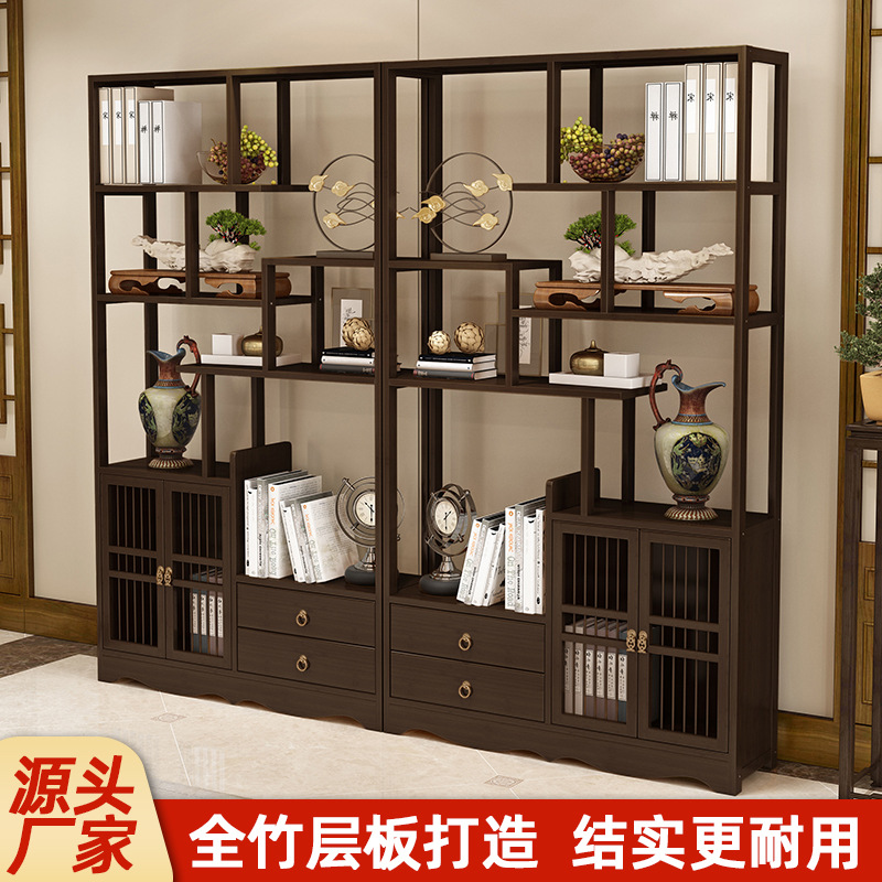 落地茶叶架现代多层博古架办公室客厅置放茶具花瓶展示柜收纳ZB