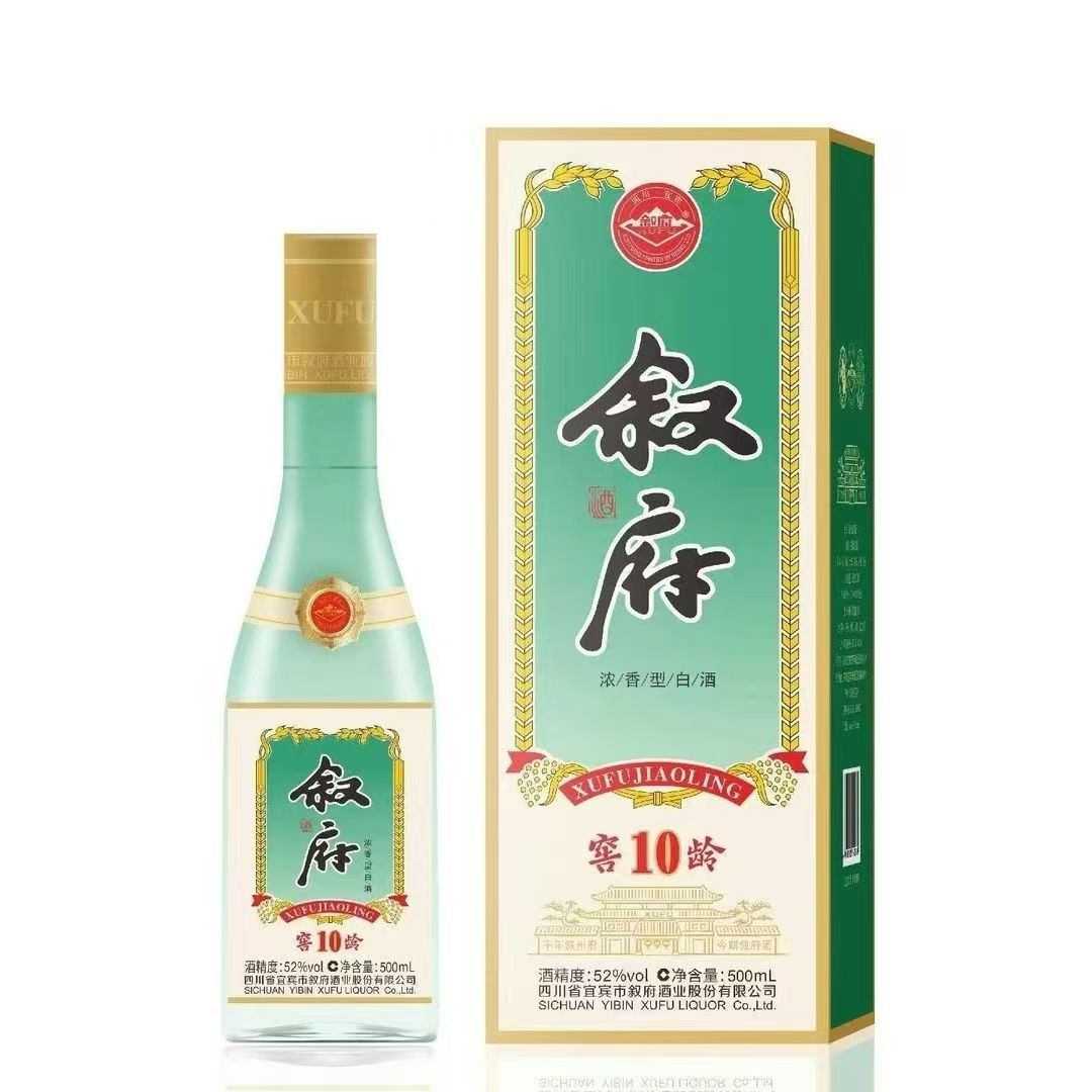叙府酒叙府窖龄10 52度500ml浓香型白酒纯粮酿造52度