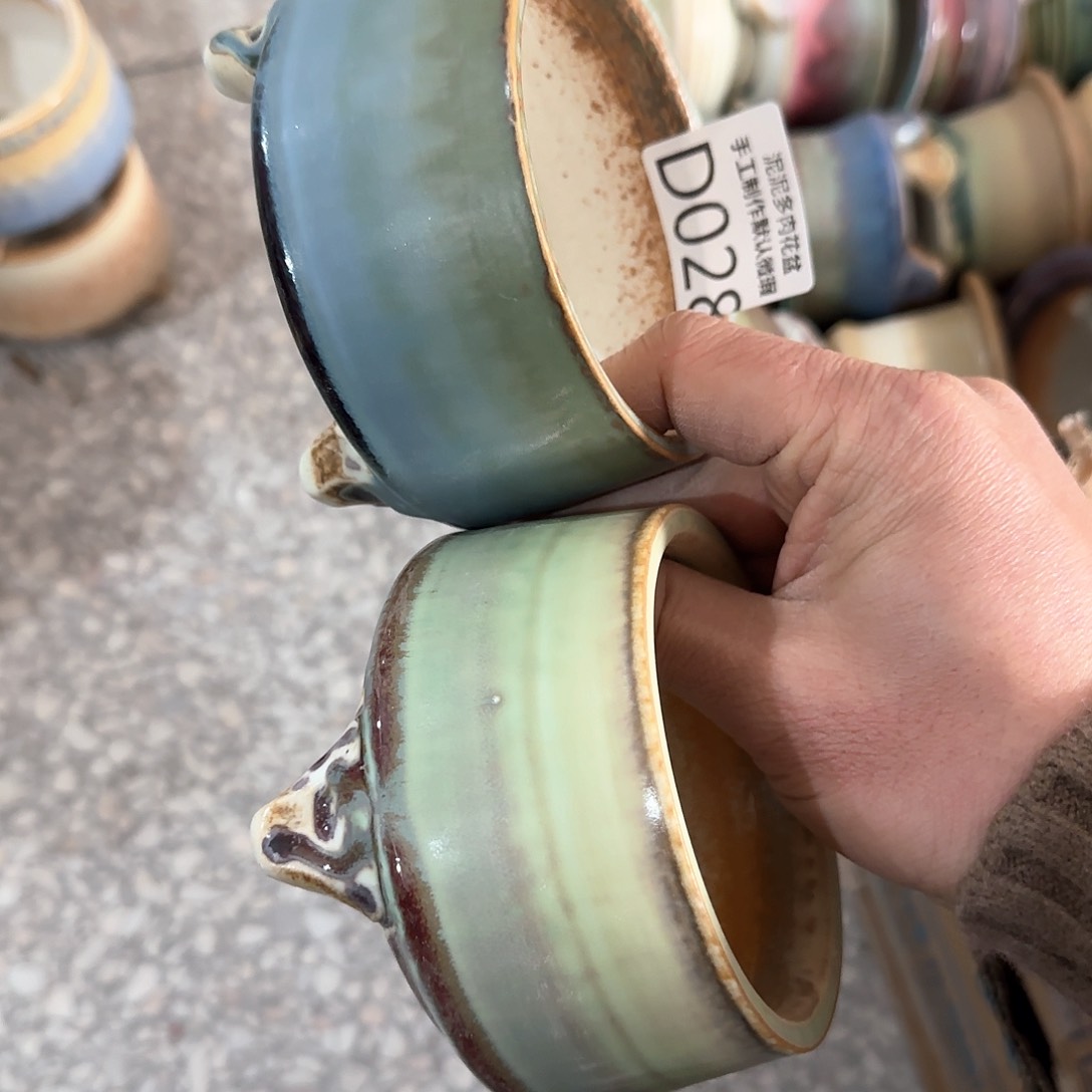 瓷片景德镇陶瓷花盆