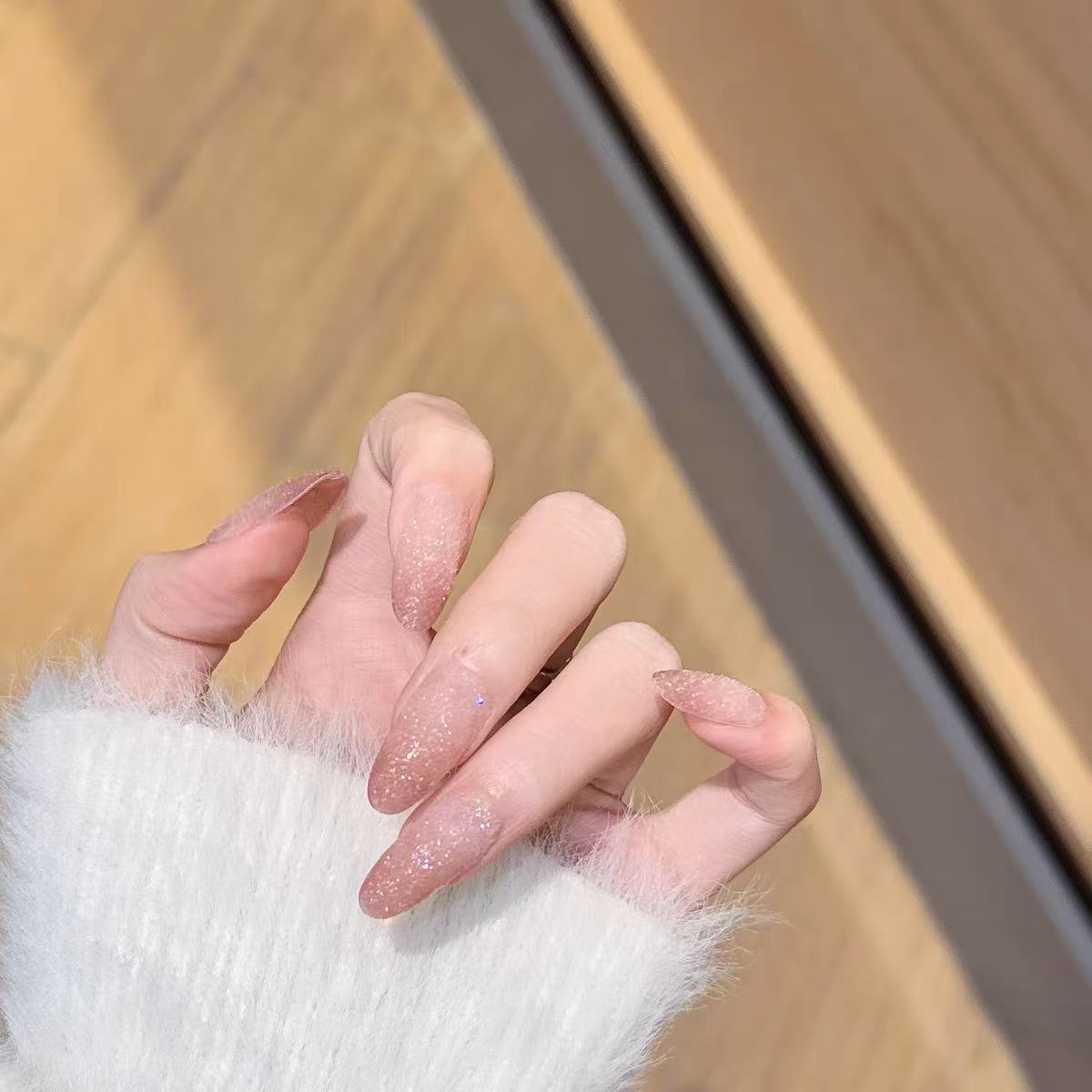 砂糖-现货48H飞 壹心纯手工穿戴甲 可拆卸假指甲贴10片装