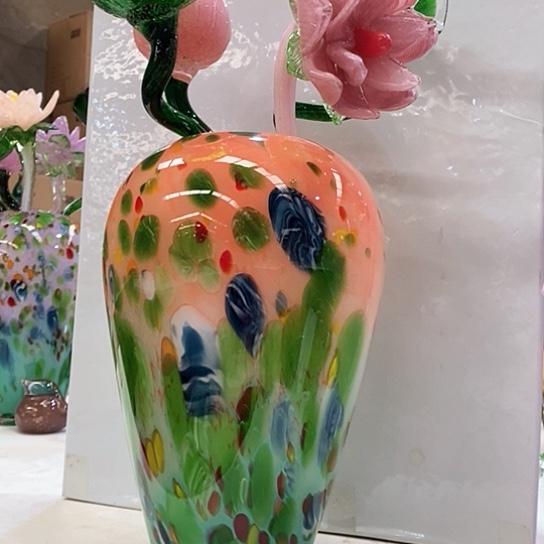 琉璃花瓶高31厘米口径9厘米