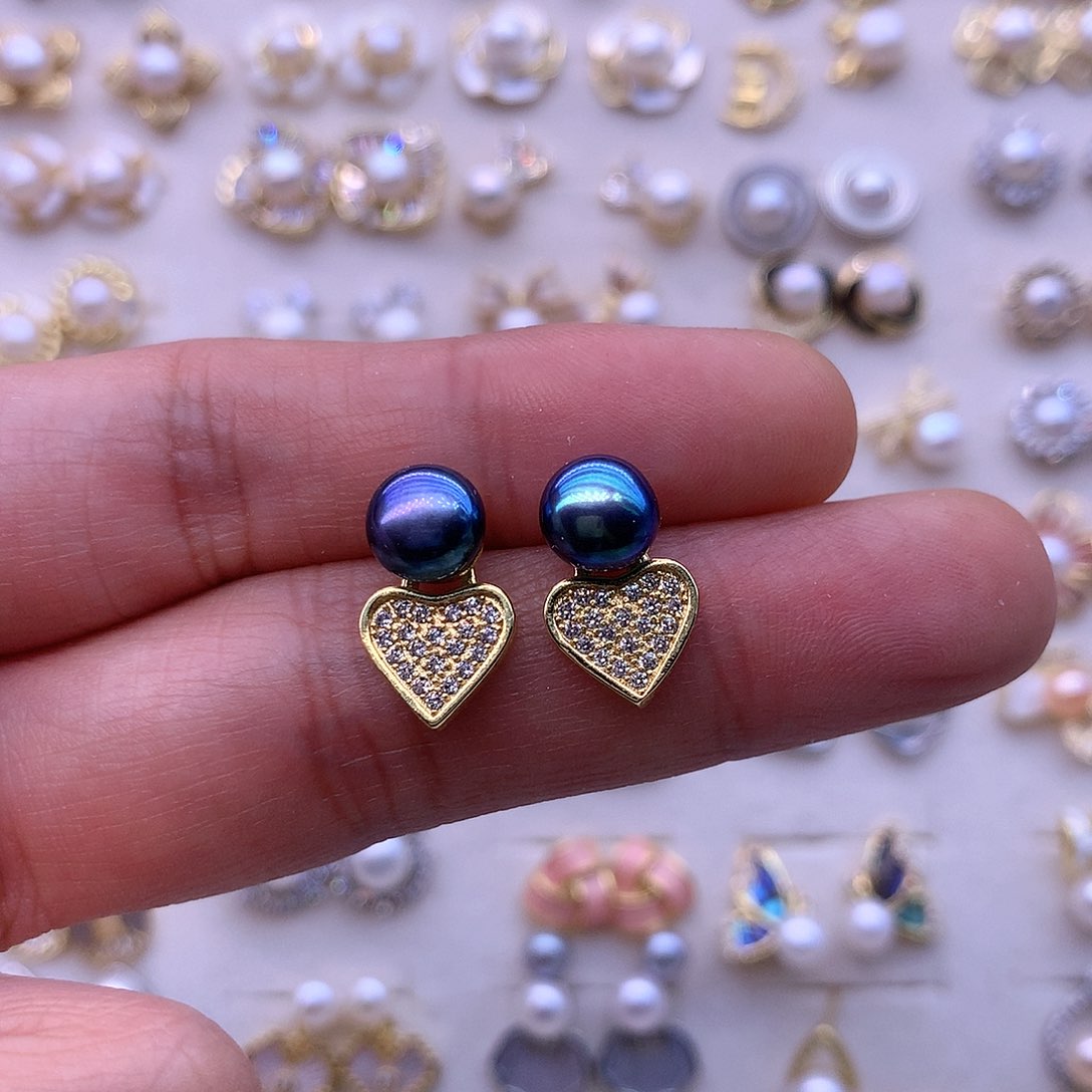 淡水珍珠耳饰合金