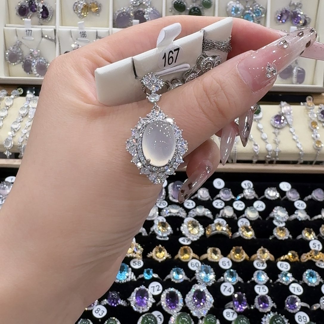 ℋ***࿐蛇纹石玉银S925镶嵌吊坠(赠链)