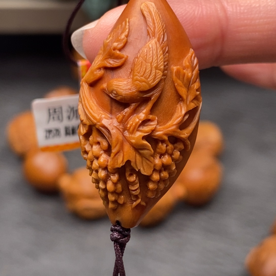 橄榄核手串/手链葡萄山鸟图单子