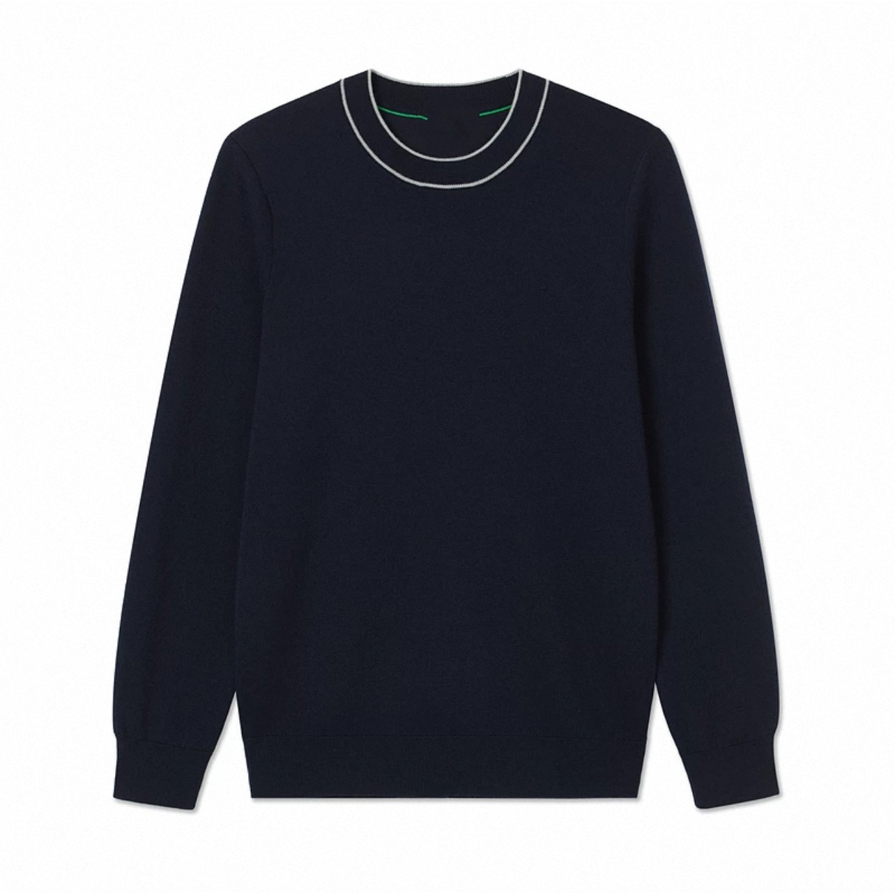 2549-饰边长袖羊毛衫