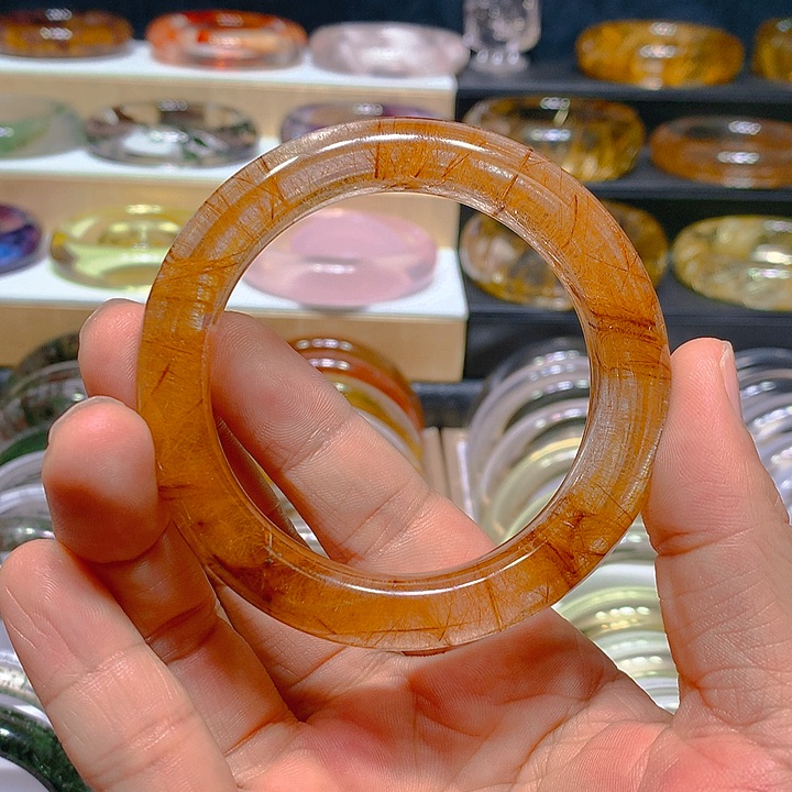 水晶手镯未镶嵌?***o天然发晶手镯57圈口