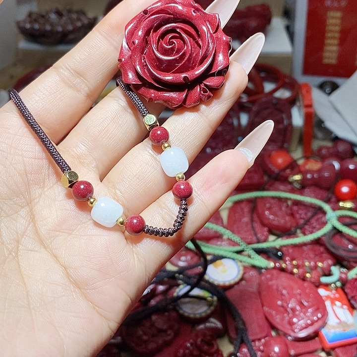 玛瑙/玉髓合金朱砂