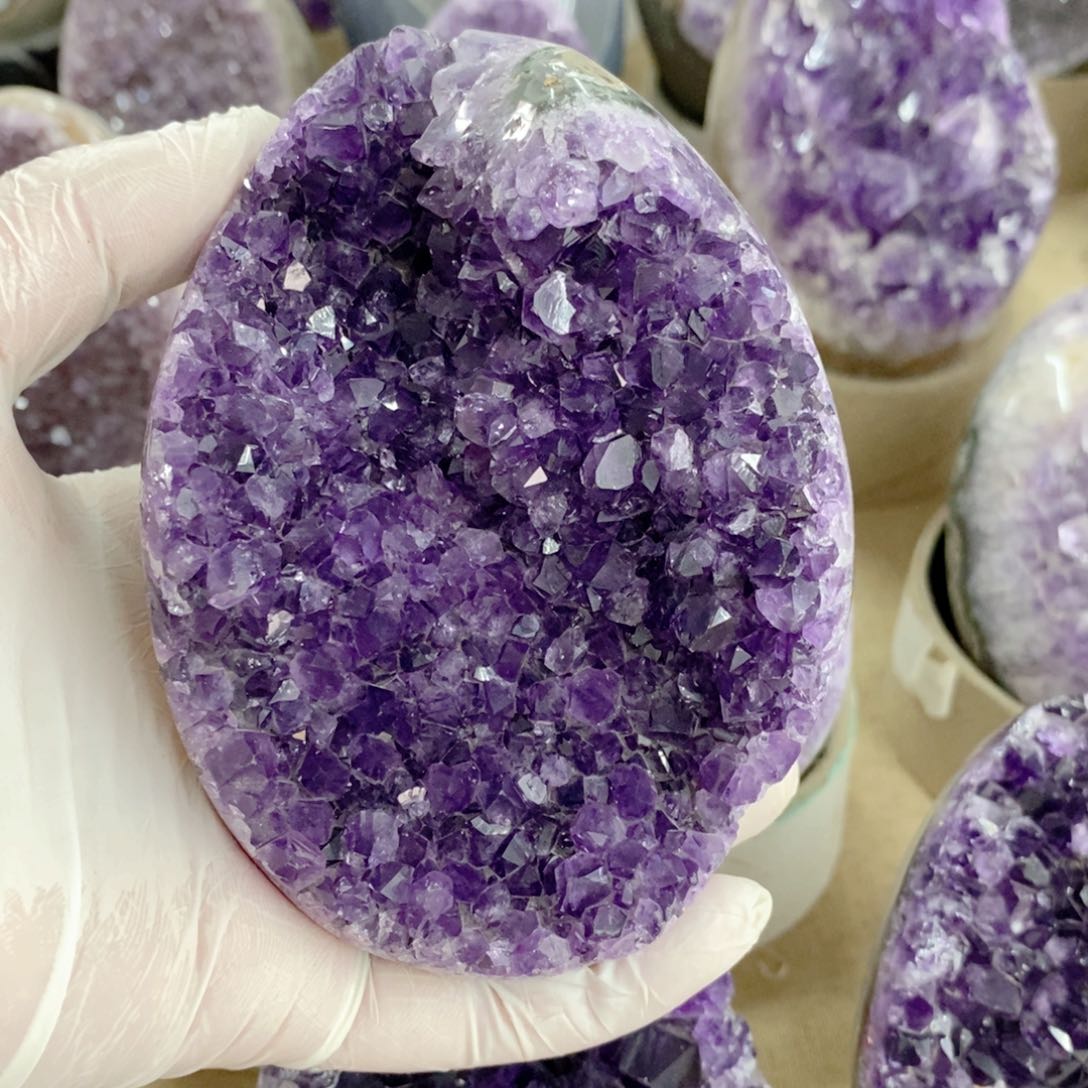 水晶天然水晶摆件9K金镶嵌