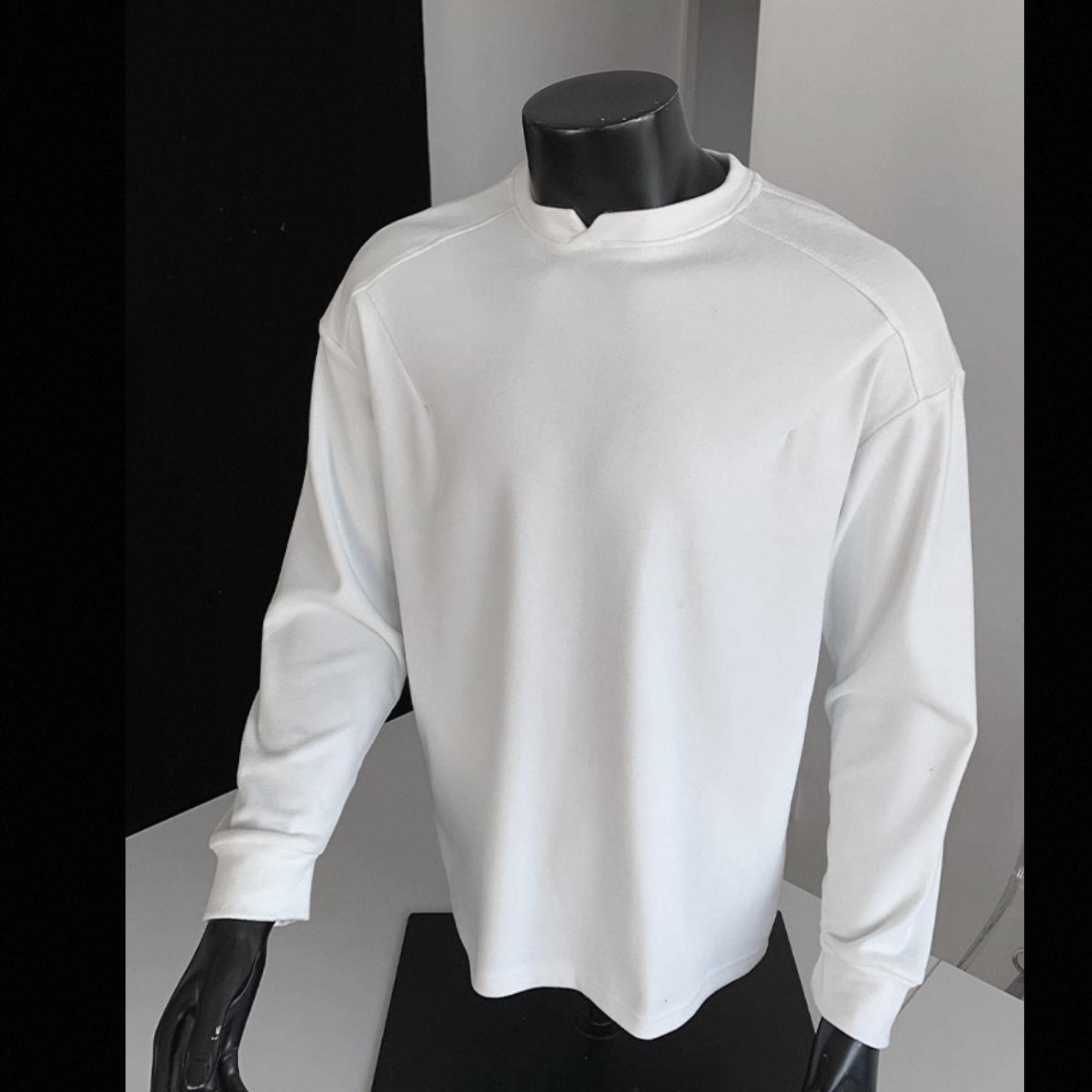 冬季小V领德绒打底衫男女加厚内搭上衣圆领长袖卫衣-088