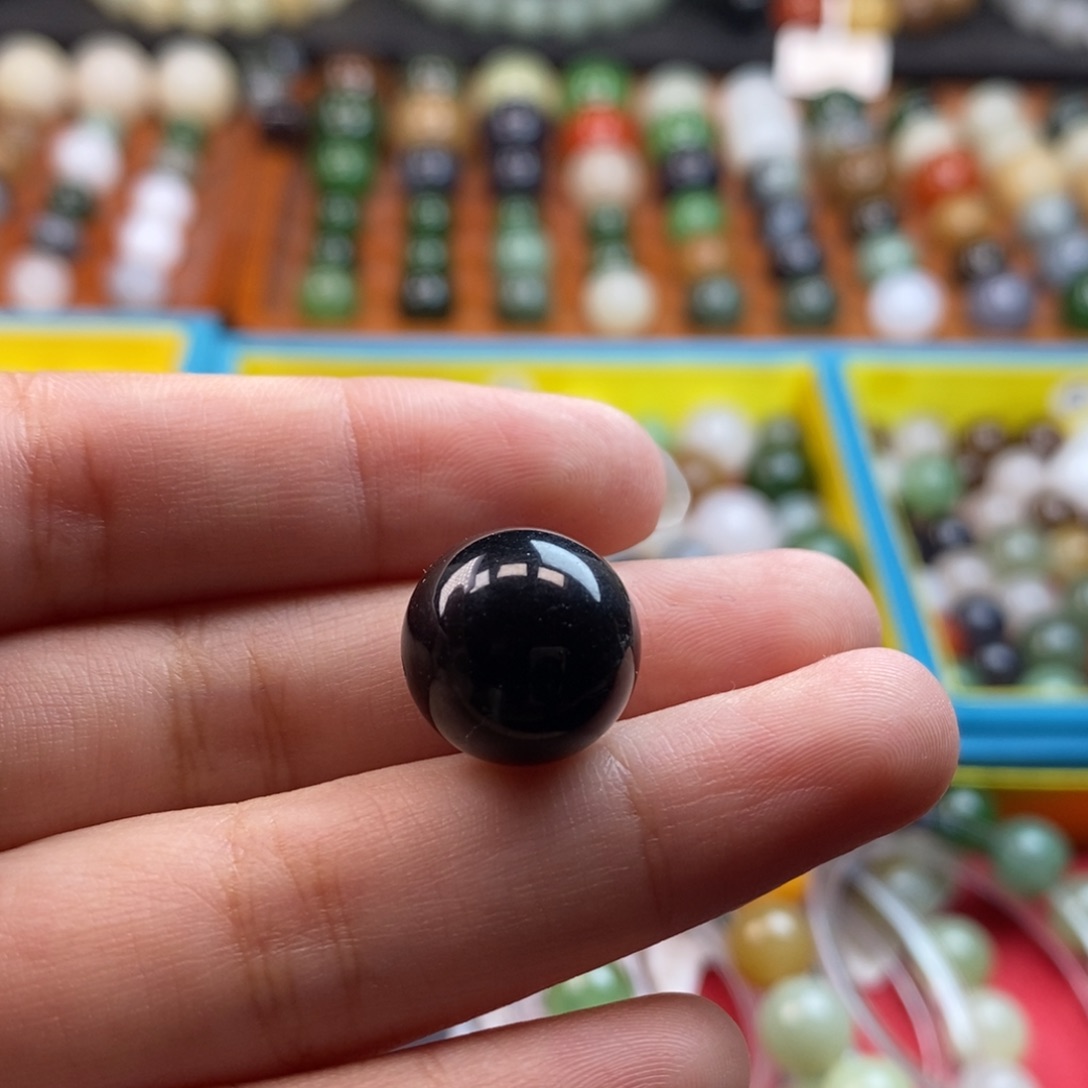 和田玉未镶嵌珠宝奇石福利墨玉单珠z14