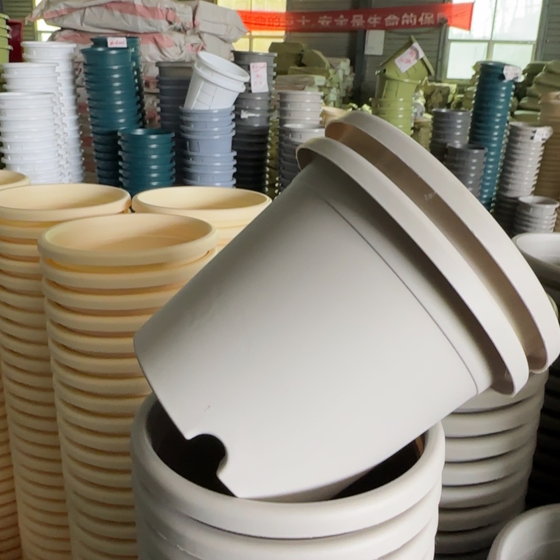 树脂四季盆3#无拖灰白微瑕10