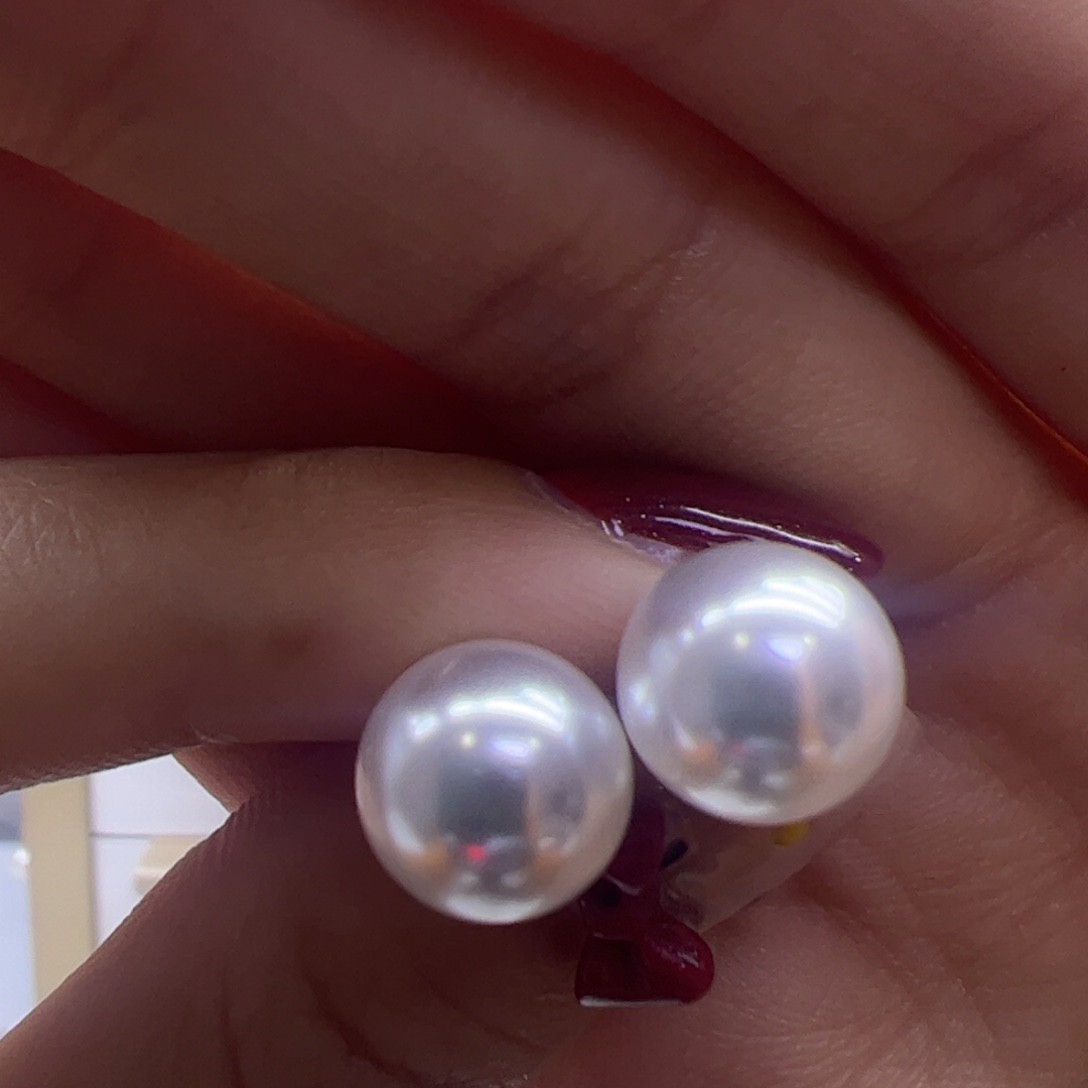 淡水珍珠耳饰18K金镶嵌