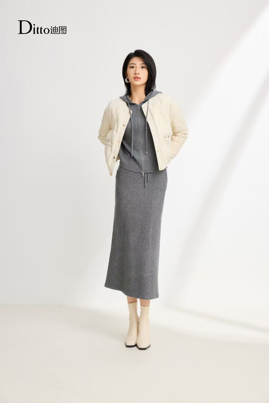 Ditto/迪图DWDW664常规中长针织裙