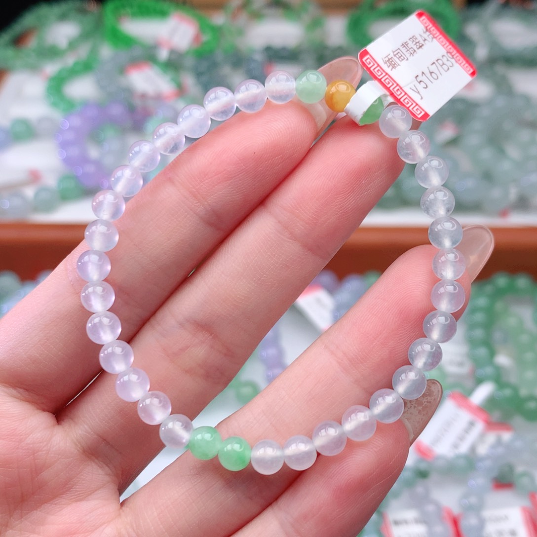 翡翠手链未镶嵌翡翠5mm