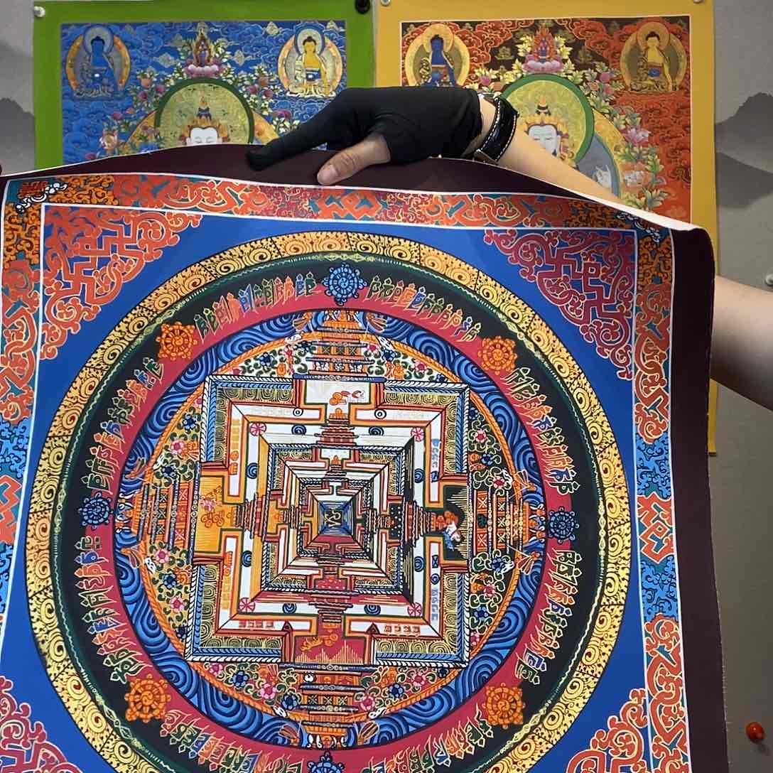 卷轴画纯手绘时轮金刚坛城唐卡50