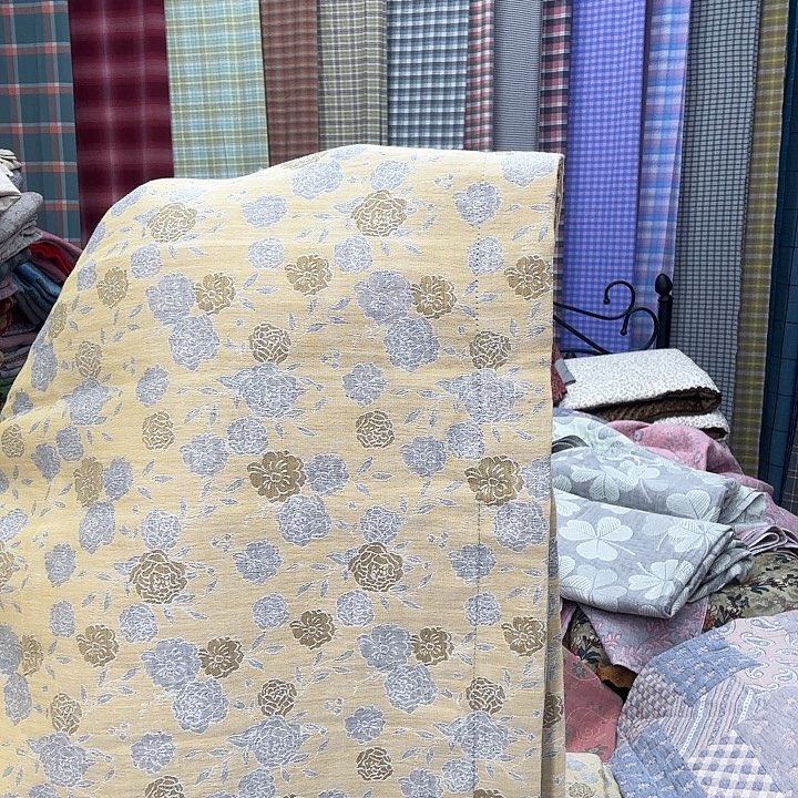 棉双层纱孤品，枕套，蔷薇花灰辉煌