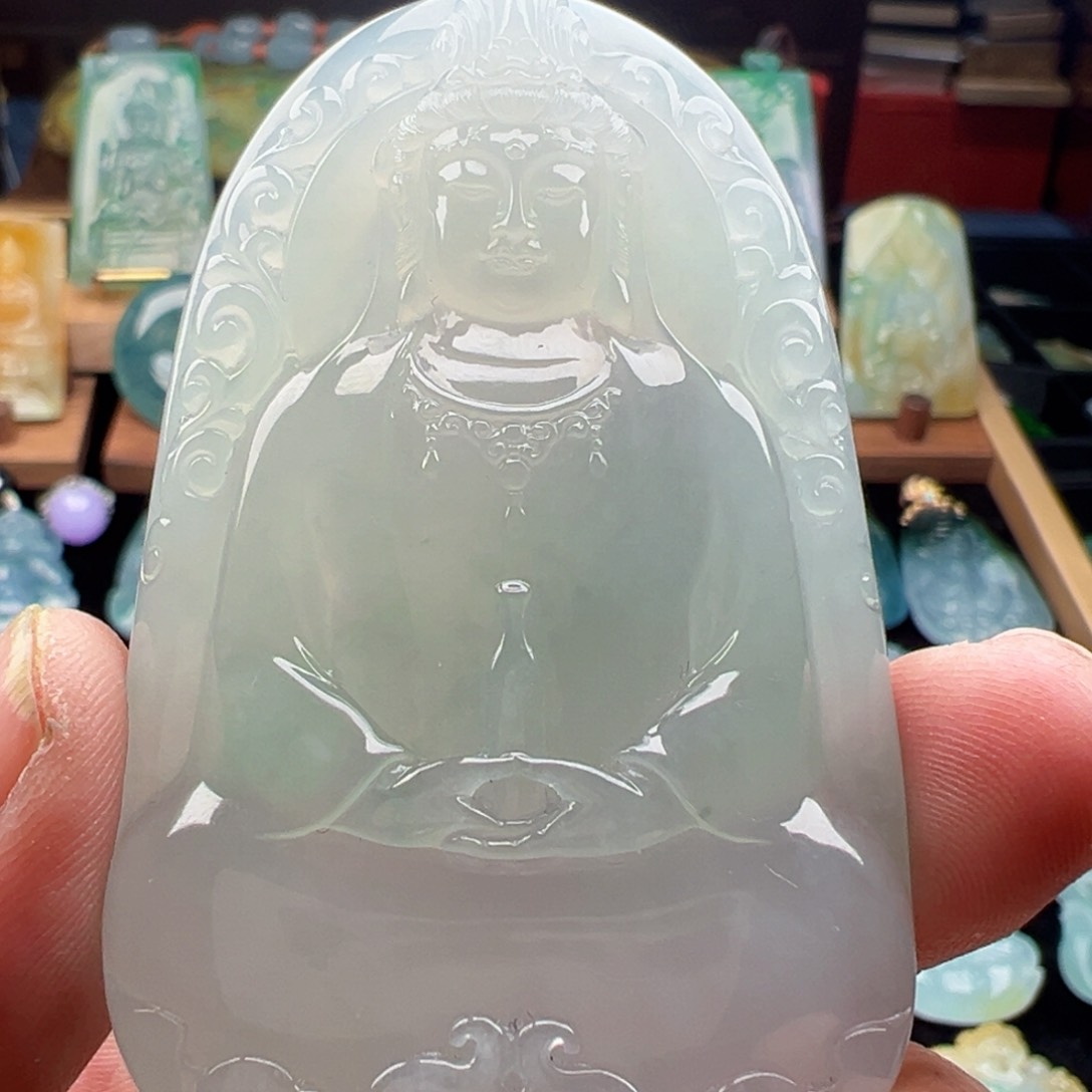 翡翠颈饰未镶嵌奥**曼天然缅甸翡翠吊坠