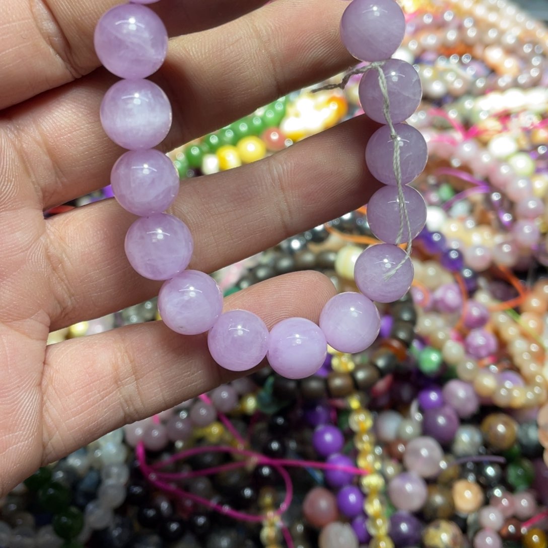 烟晶手链银S800镀金镶嵌
