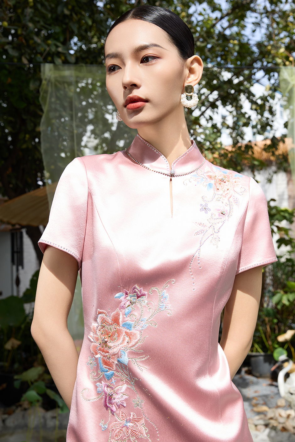 [中国六礼]立体感戗针气质喜妈妈喜婆婆婚宴旗袍